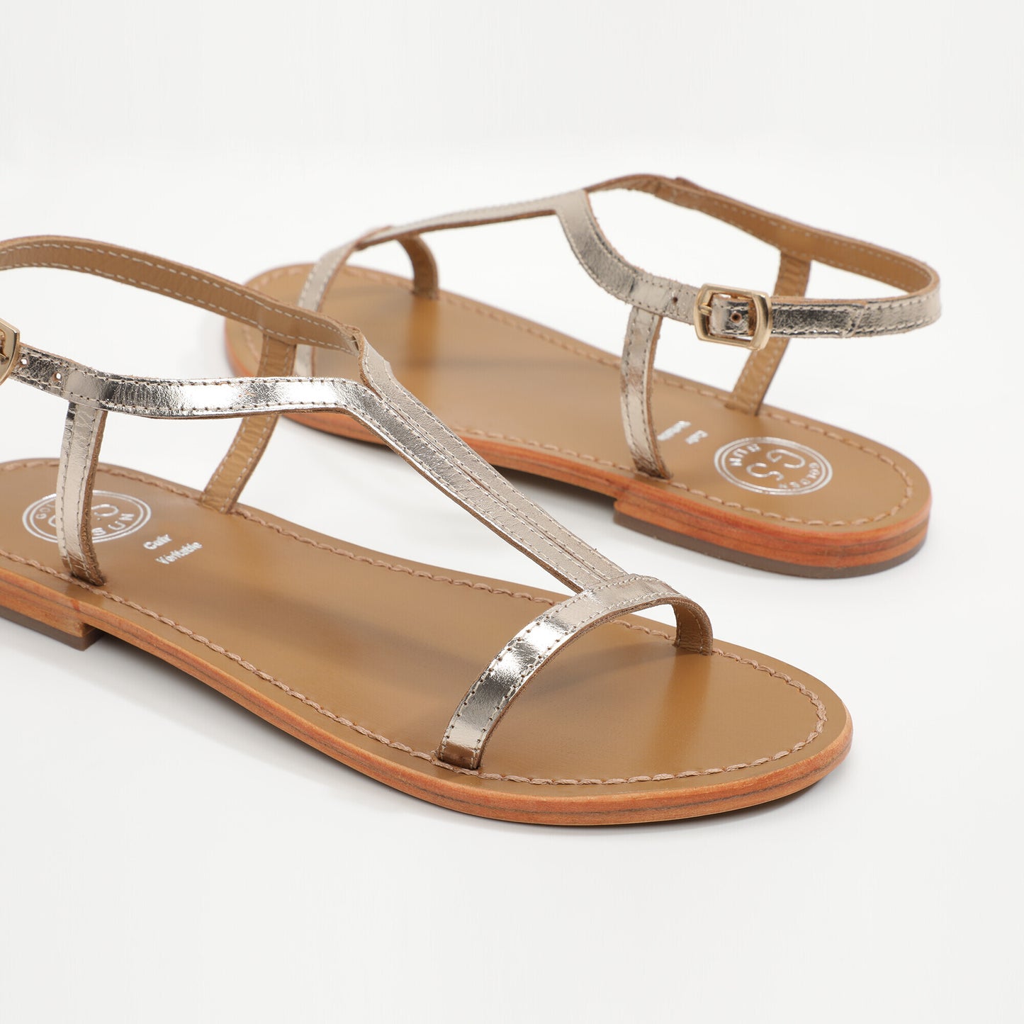 KIRBY sandales en cuir gold