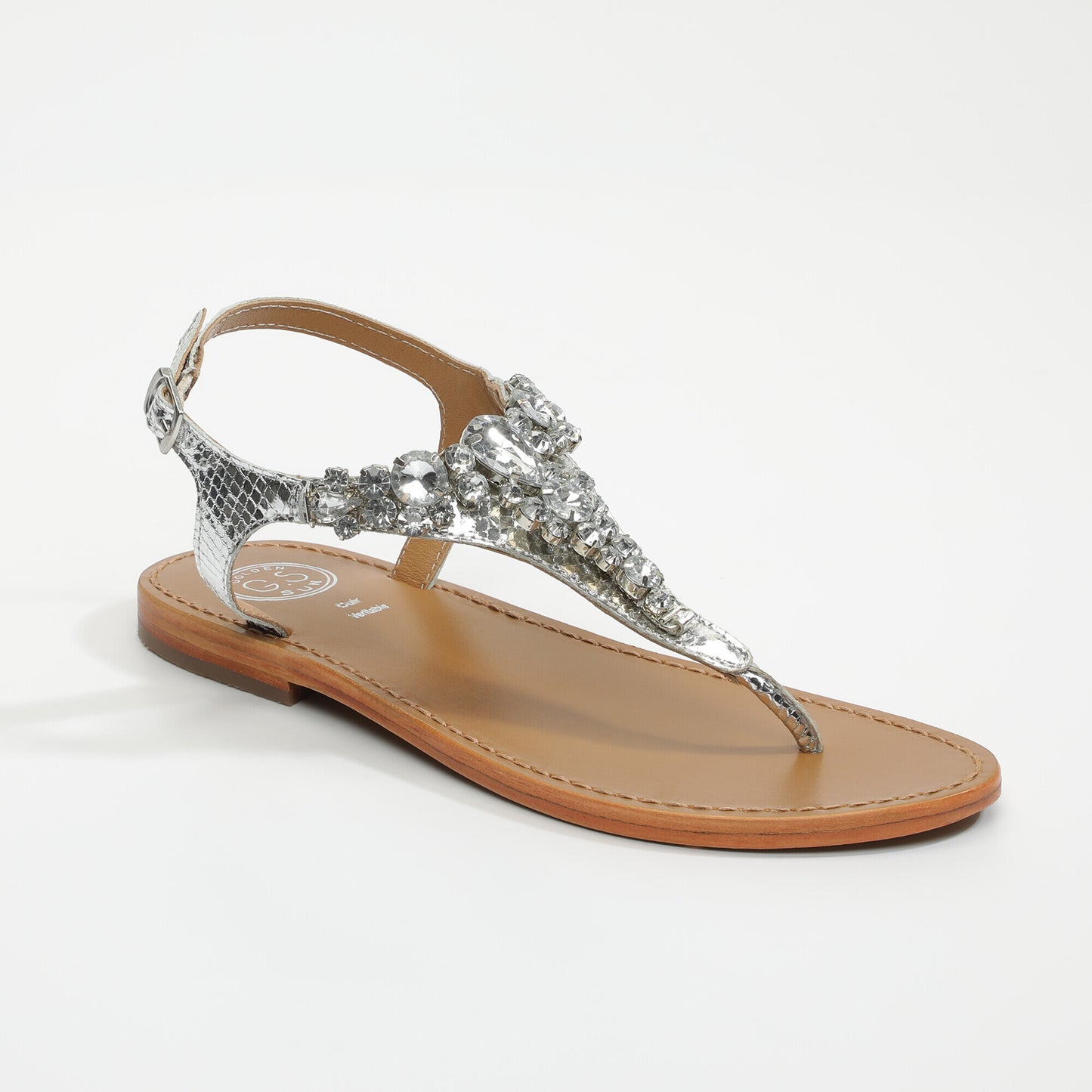 SATELLITE sandales en cuir silver