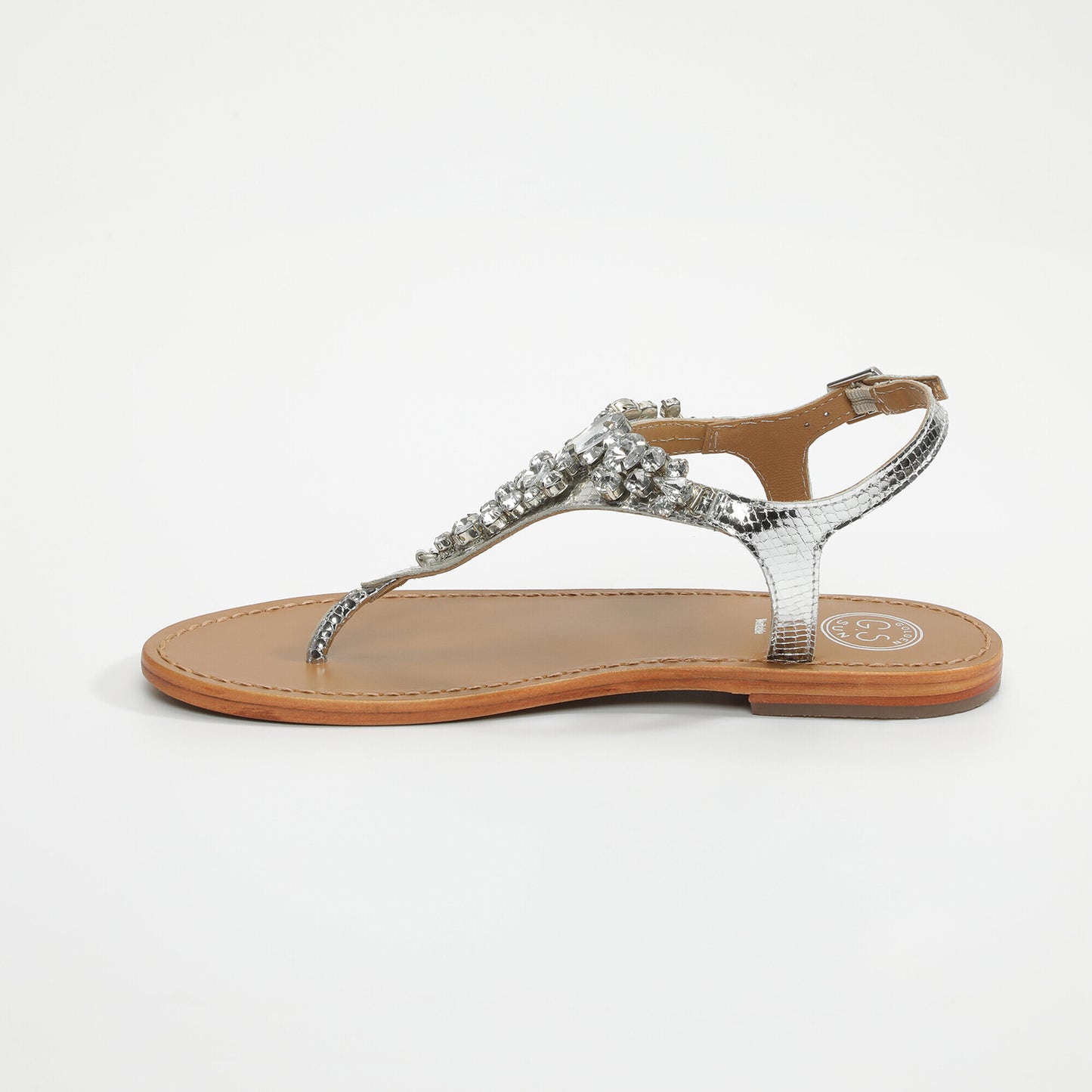 SATELLITE sandales en cuir silver