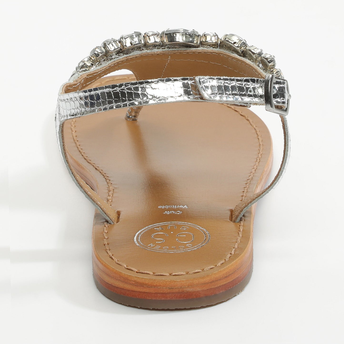 SATELLITE sandales en cuir silver