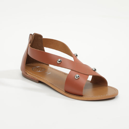 SEACREST sandales en cuir camel