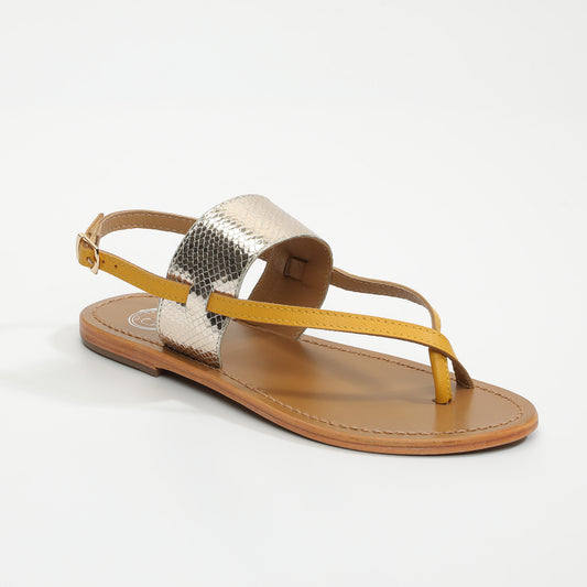 BERKELEY sandales en cuir gold + yellow