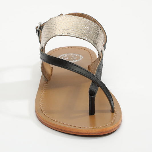 BERKELEY sandales en cuir gold + black