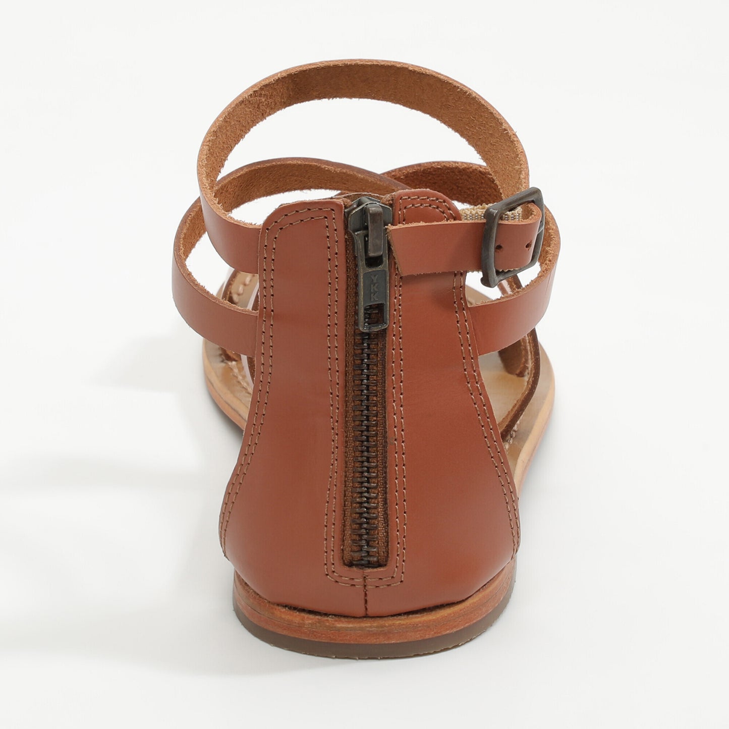 GALAXY sandales en cuir camel