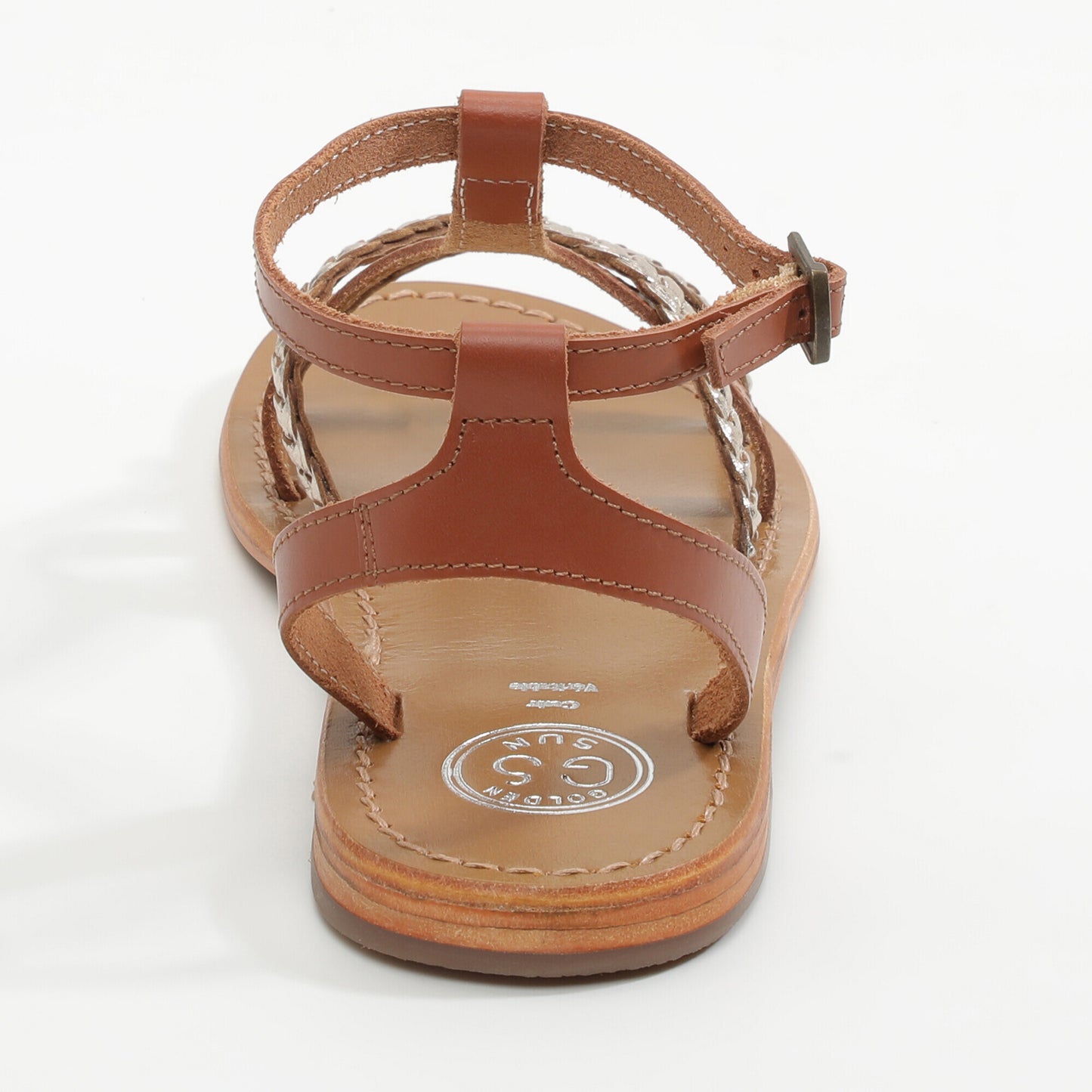 LIBERTY sandales en cuir camel+gold