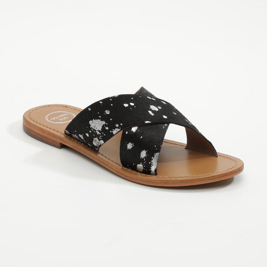 PRIMAVISTA  sandales en cuir pony black+silver