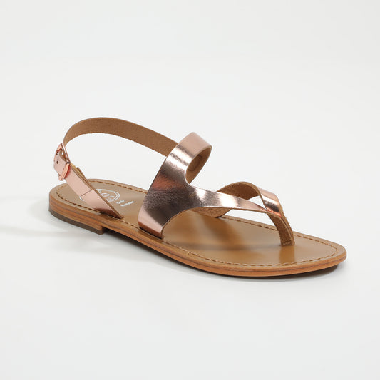 NAOREO sandales en cuir pink gold