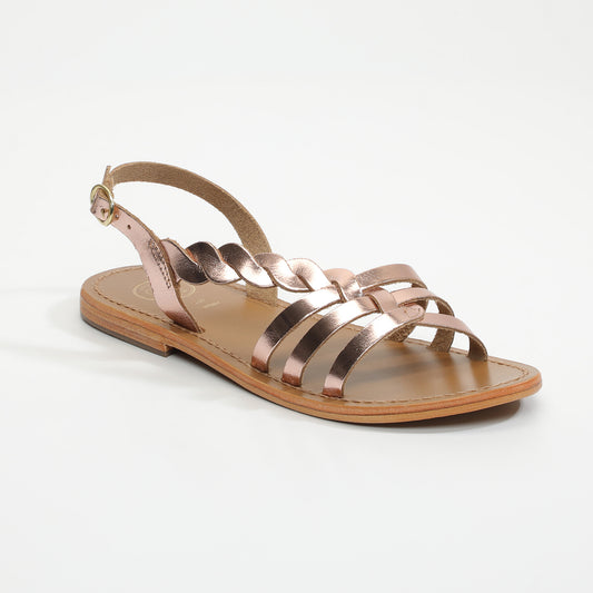 PELIDNE sandales en cuir rosegold