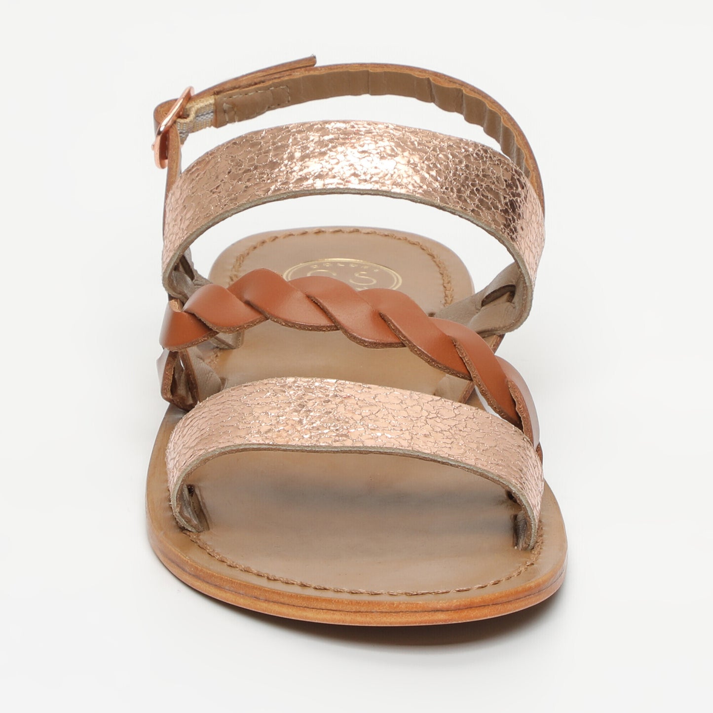 ZERENE sandales en cuir peach