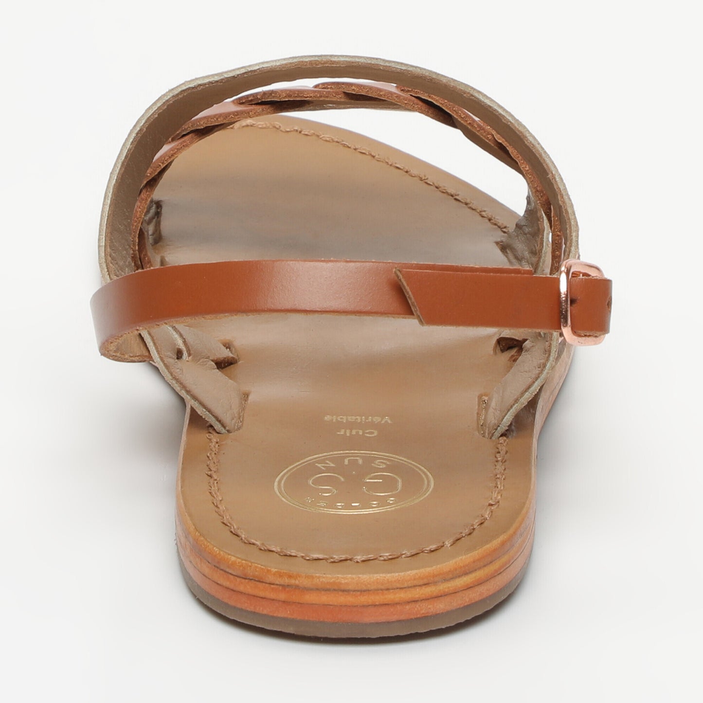 ZERENE sandales en cuir peach