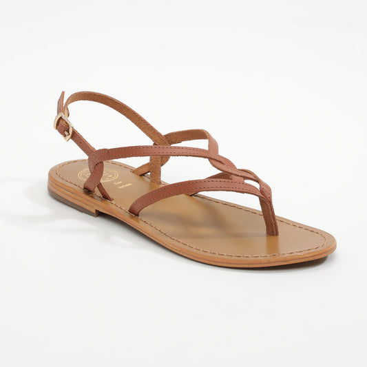 SYRINGA sandales en cuir tan