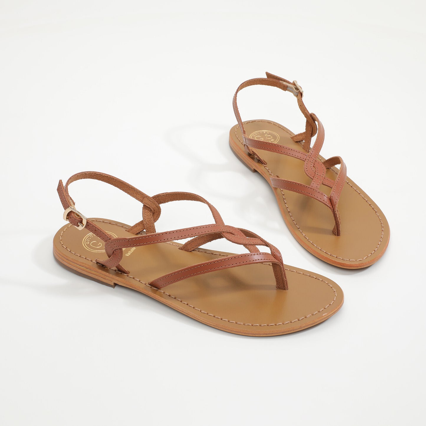 SYRINGA sandales en cuir tan