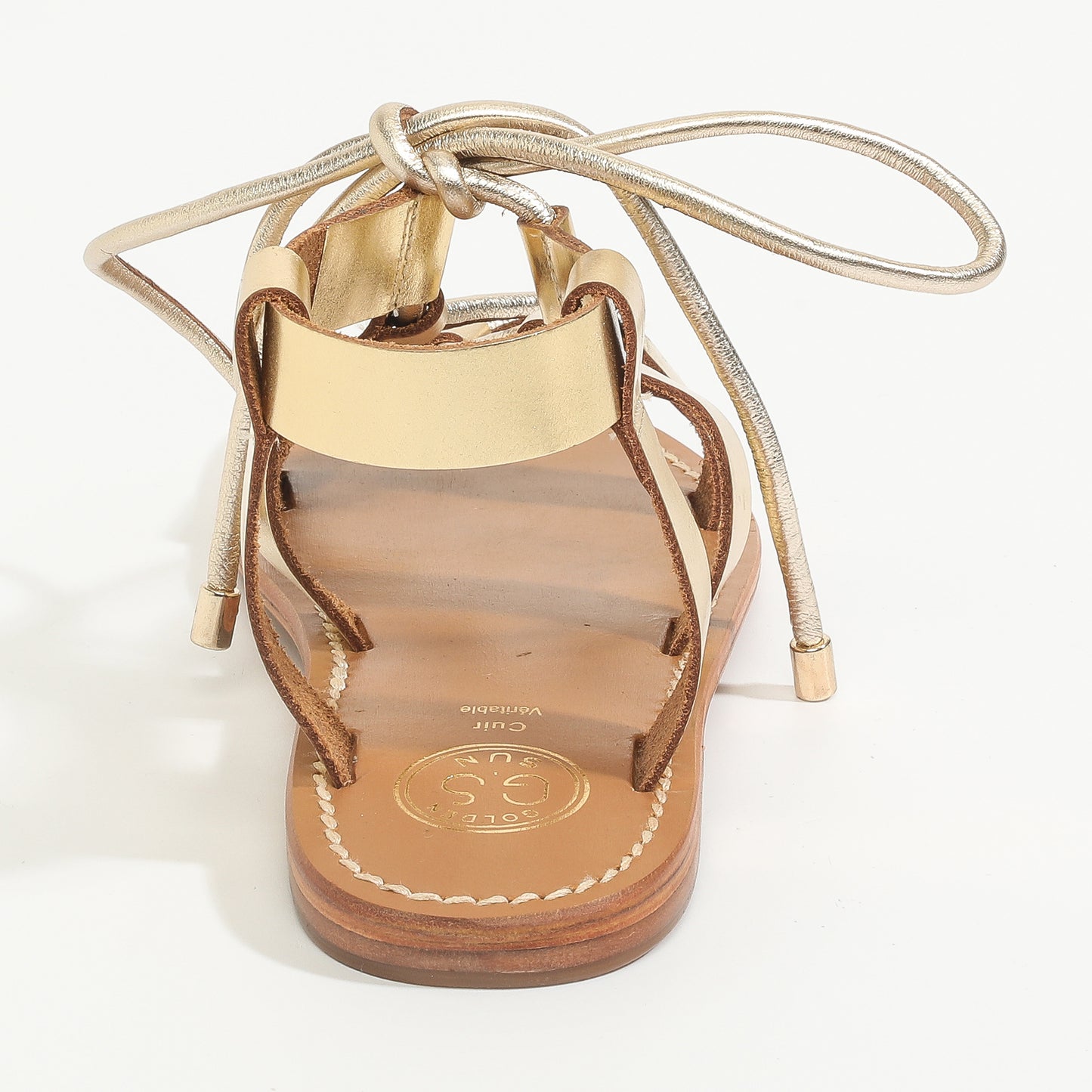 WINDFLOWER sandales en cuir gold