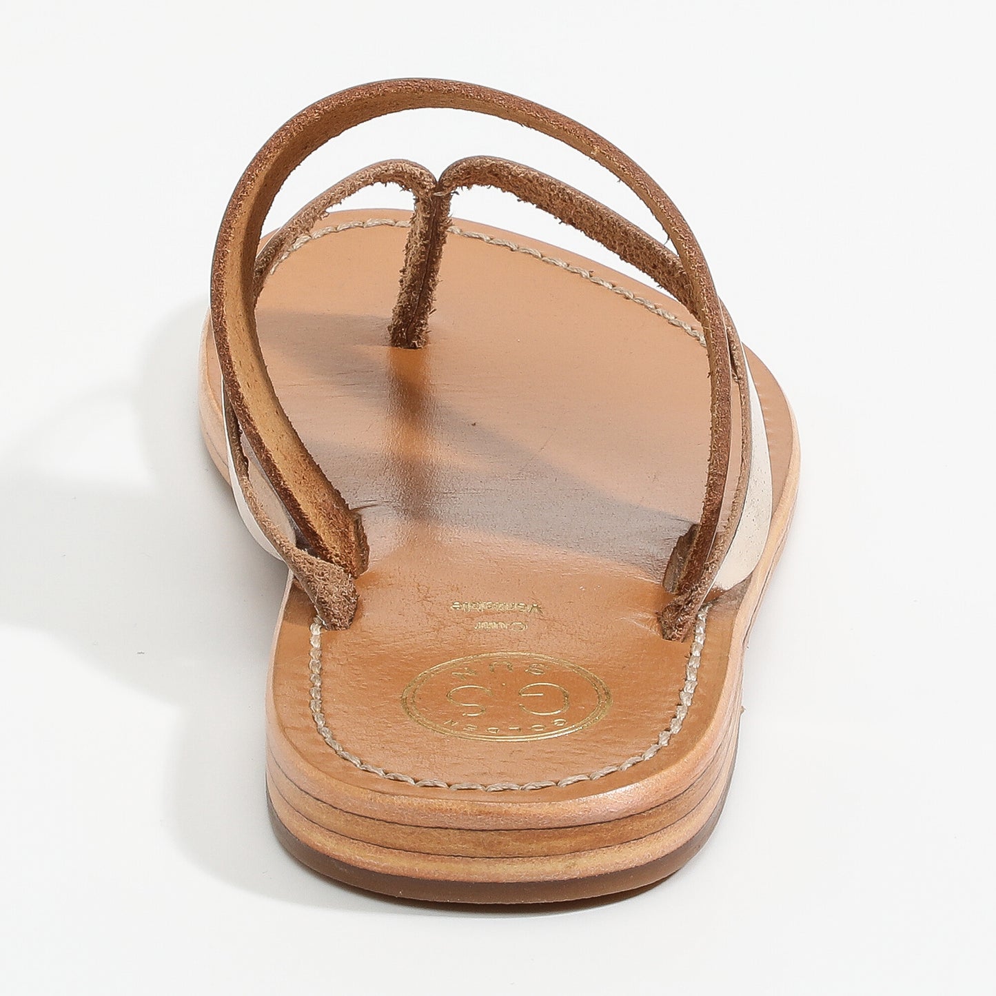 HOLLIS sandales en cuir camel + gold