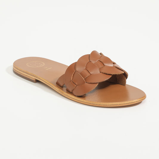 NEVENA sandales en cuir camel