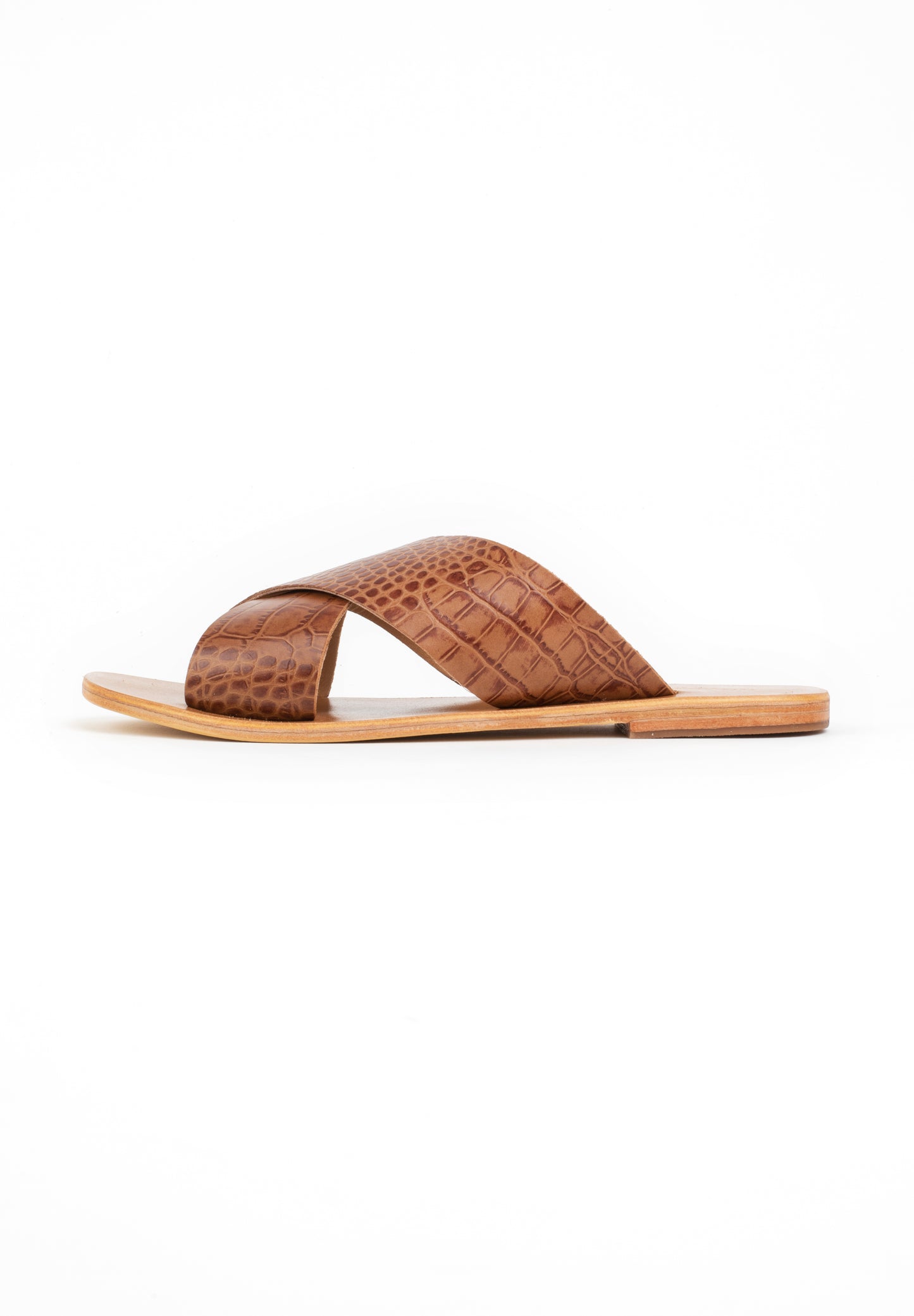IRNES sandales en cuir tan croco