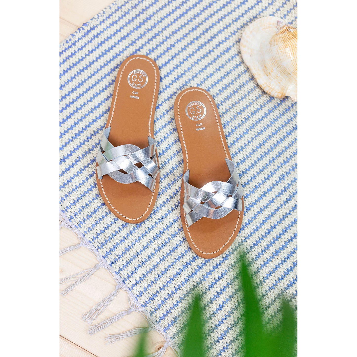 TADAO sandales en cuir silver