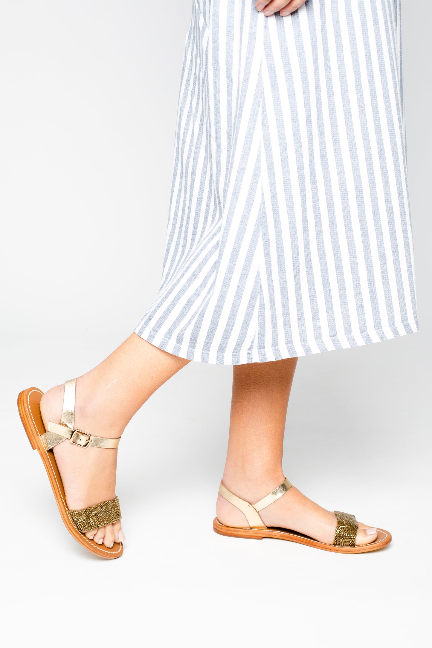 SPRUCE sandales en cuir dark gold