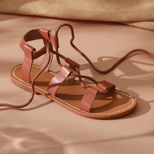 WINDFLOWER sandales en cuir camel