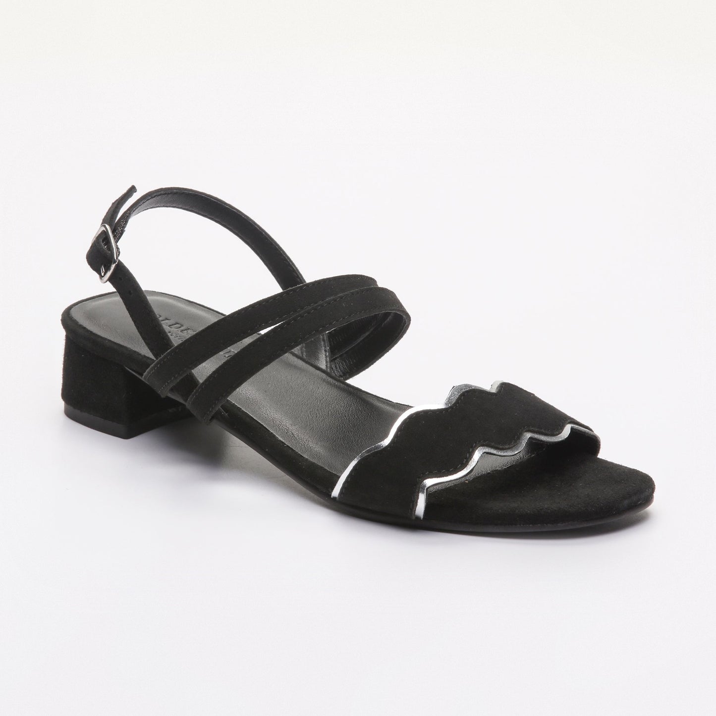 KAYA sandales en cuir black + silver