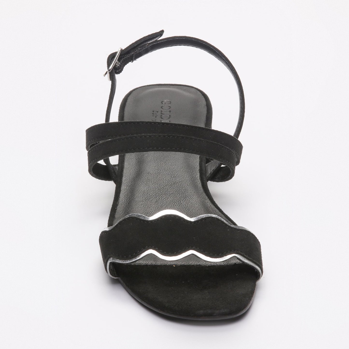 KAYA sandales en cuir black + silver
