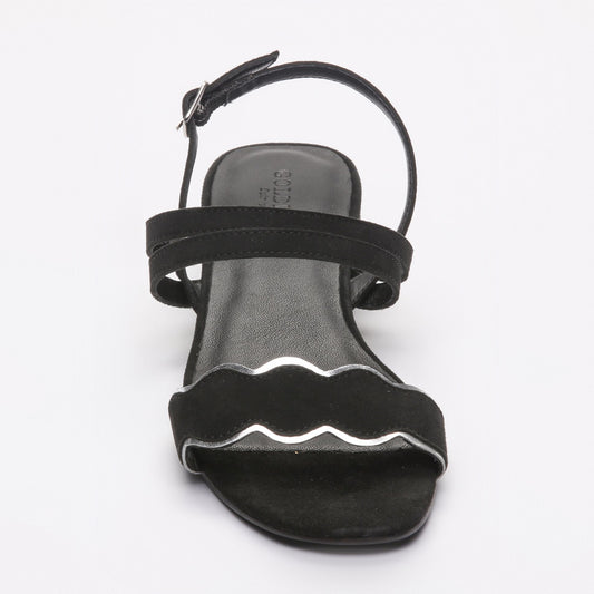 KAYA sandales en cuir black + silver