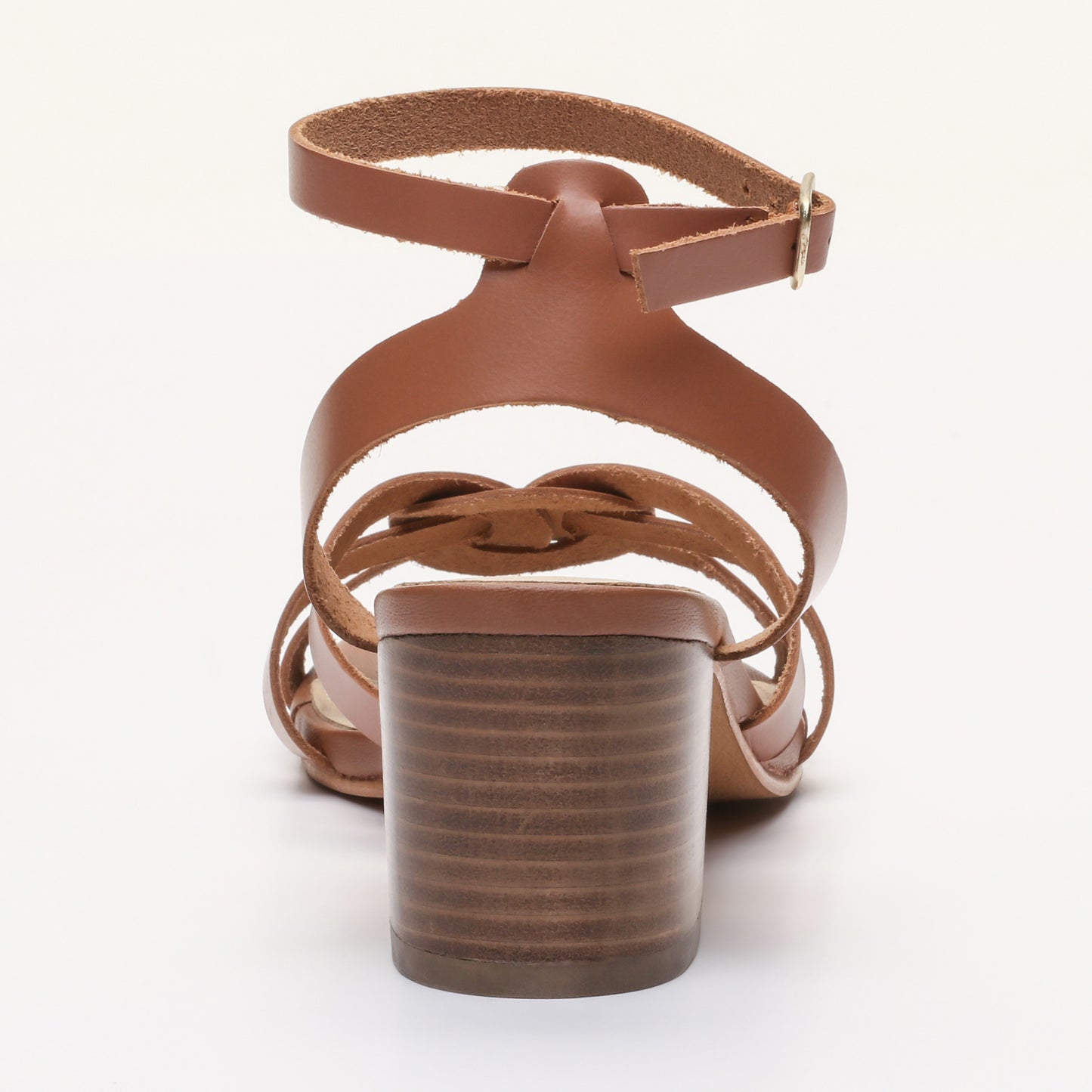 KISHI sandales en cuir camel