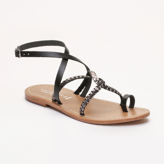 WIHAKAYDA sandales en cuir black  + pewter