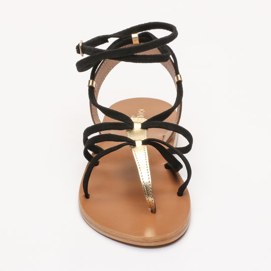 CHAYANE sandales en cuir dk gold + black