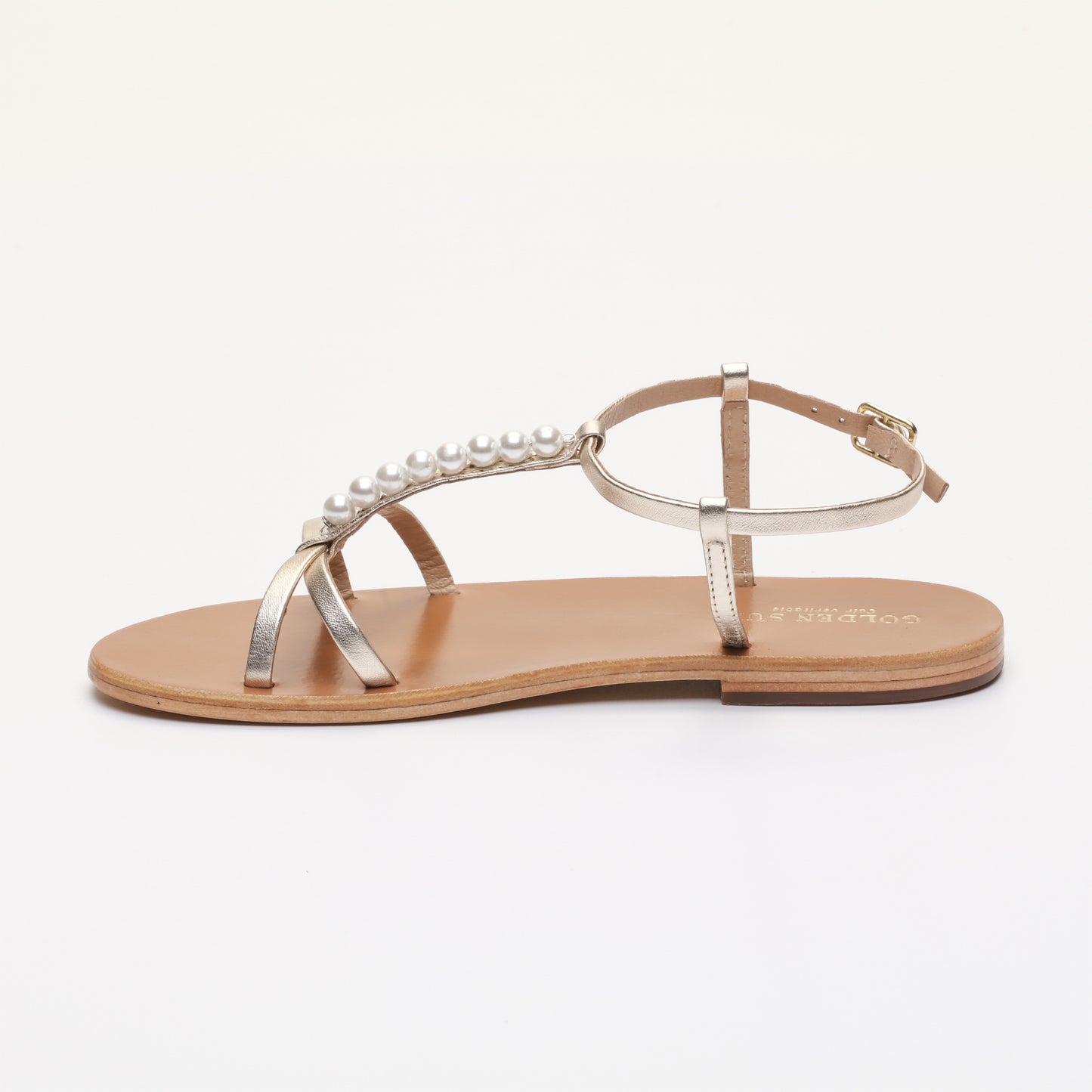 CYRUS sandales en cuir gold