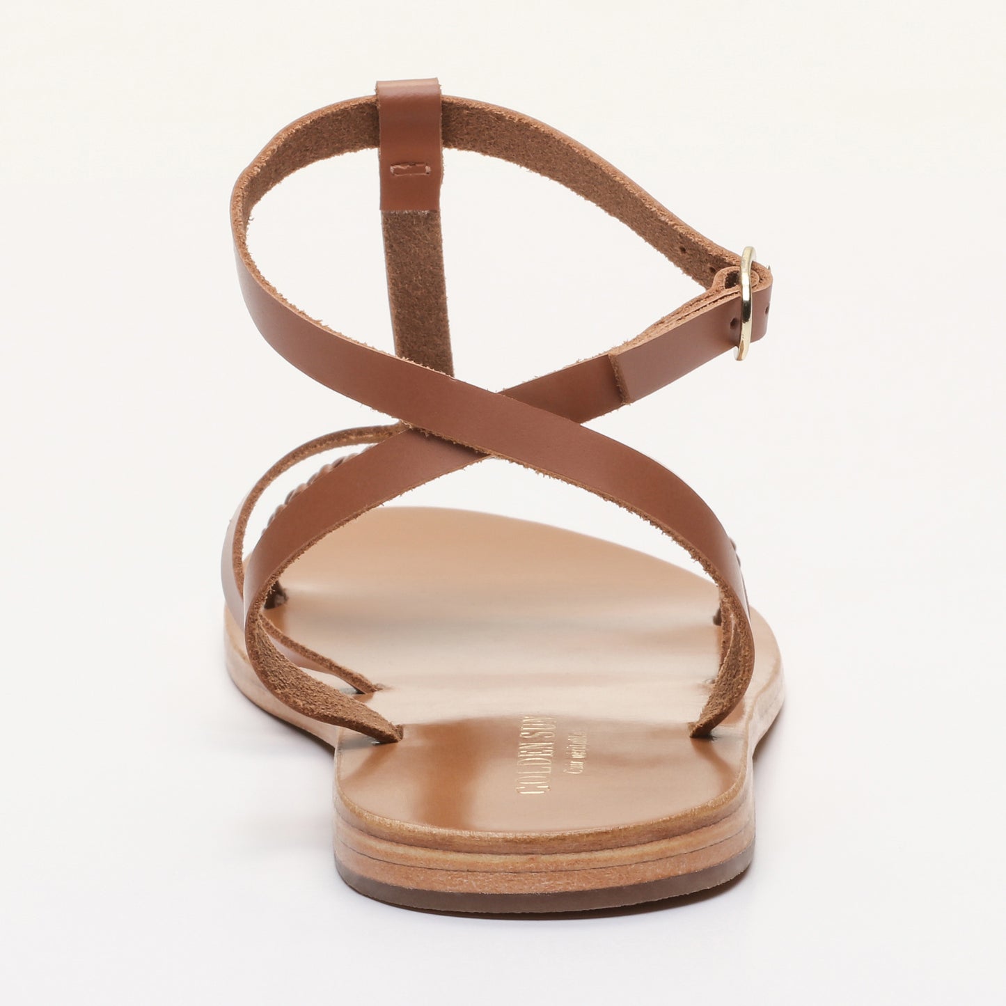 DELKASH sandales en cuir camel