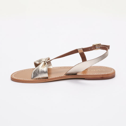 MANI sandales en cuir gold