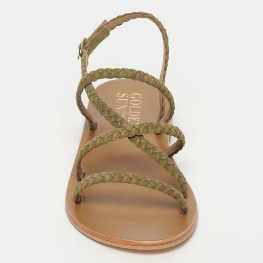 DELBAR sandales en cuir olive