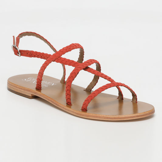 DELBAR sandales en cuir orange