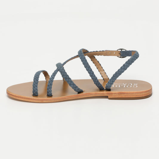 DELBAR sandales en cuir navy