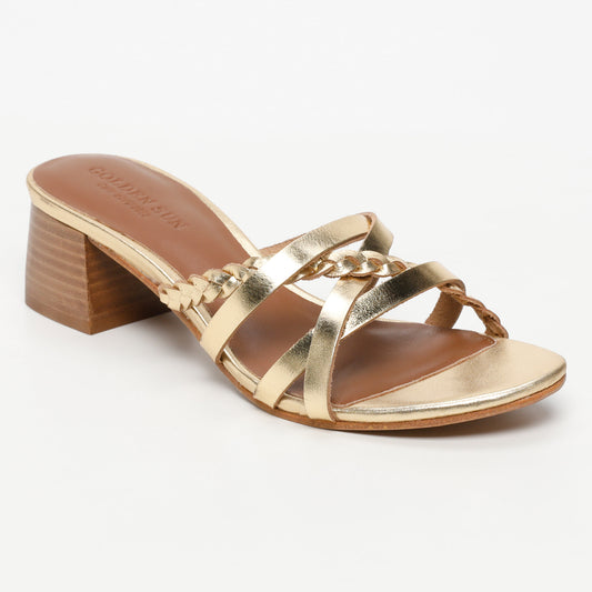 BARRANI sandales en cuir dark gold