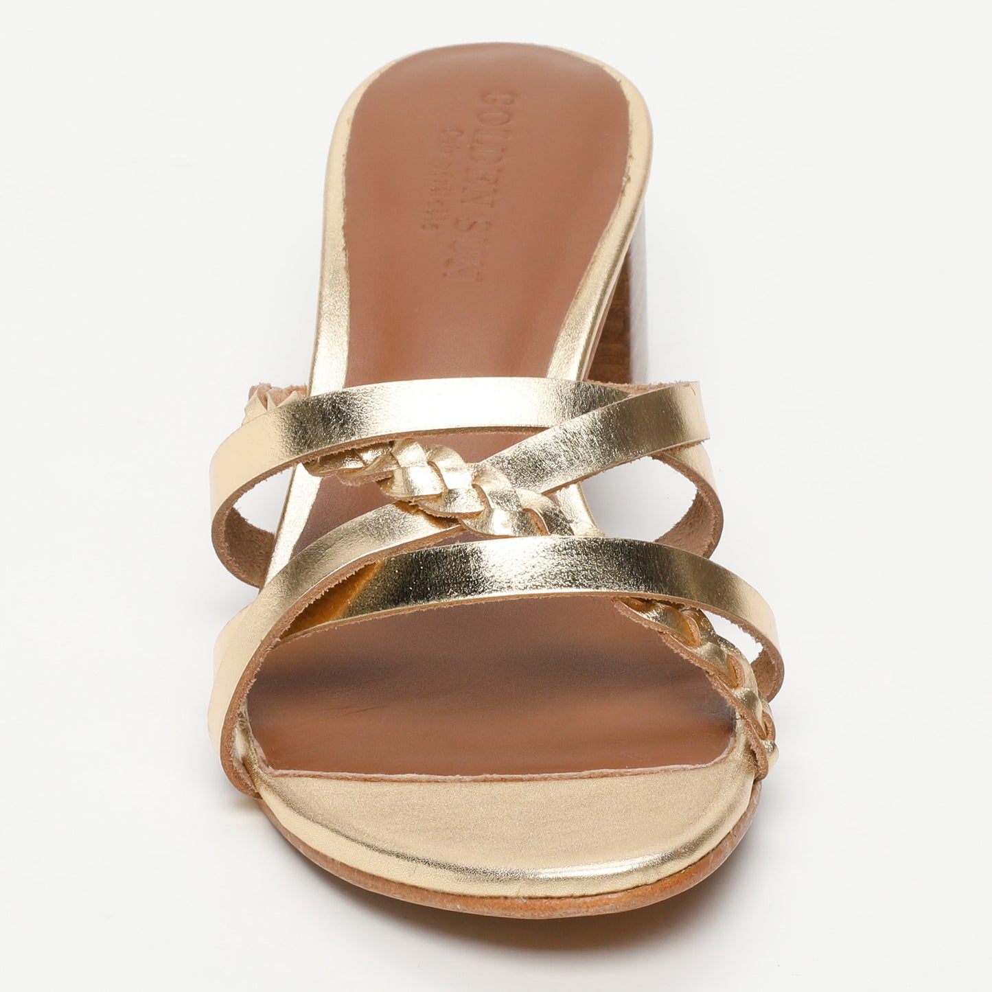 BARRANI sandales en cuir dark gold