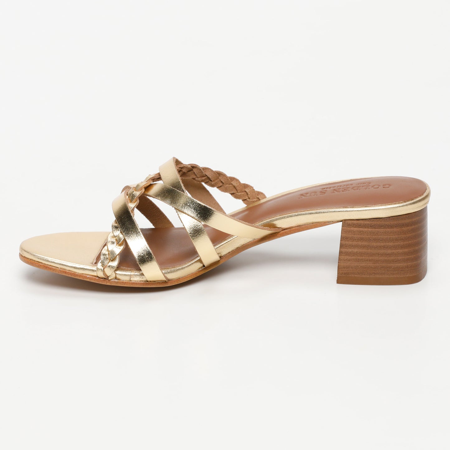 BARRANI sandales en cuir dark gold