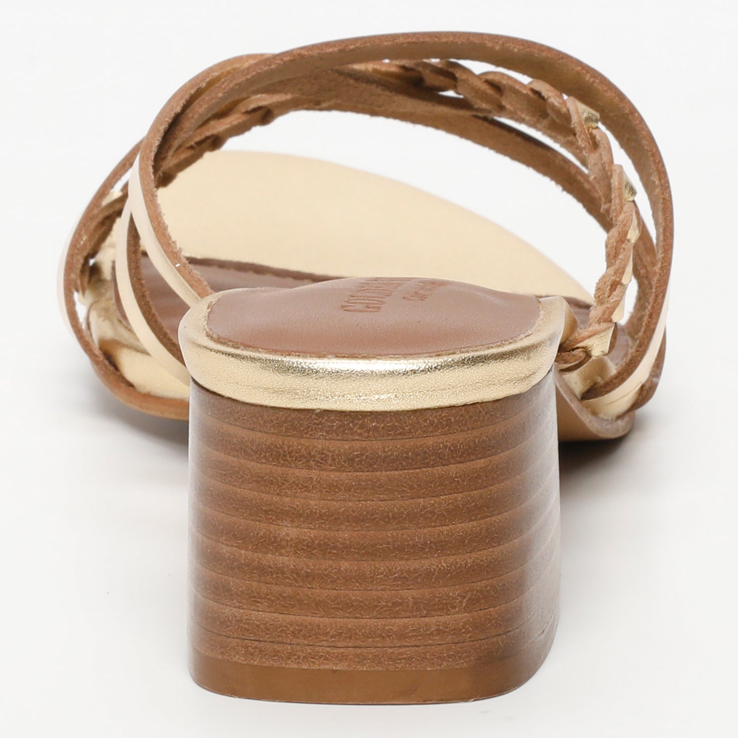 BARRANI sandales en cuir dark gold