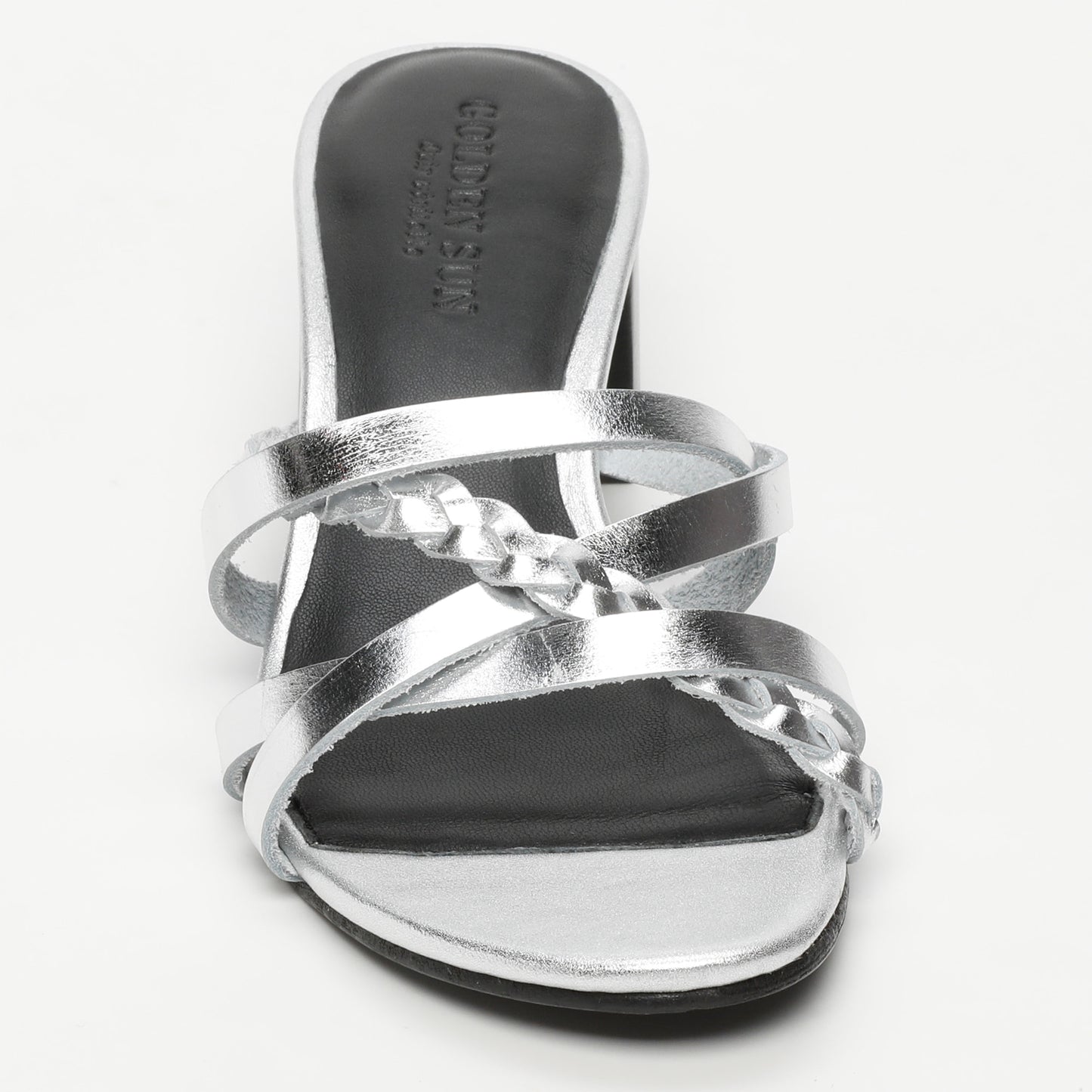 BARRANI sandales en cuir silver