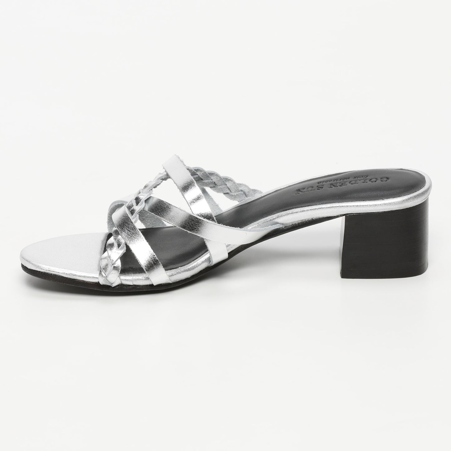 BARRANI sandales en cuir silver