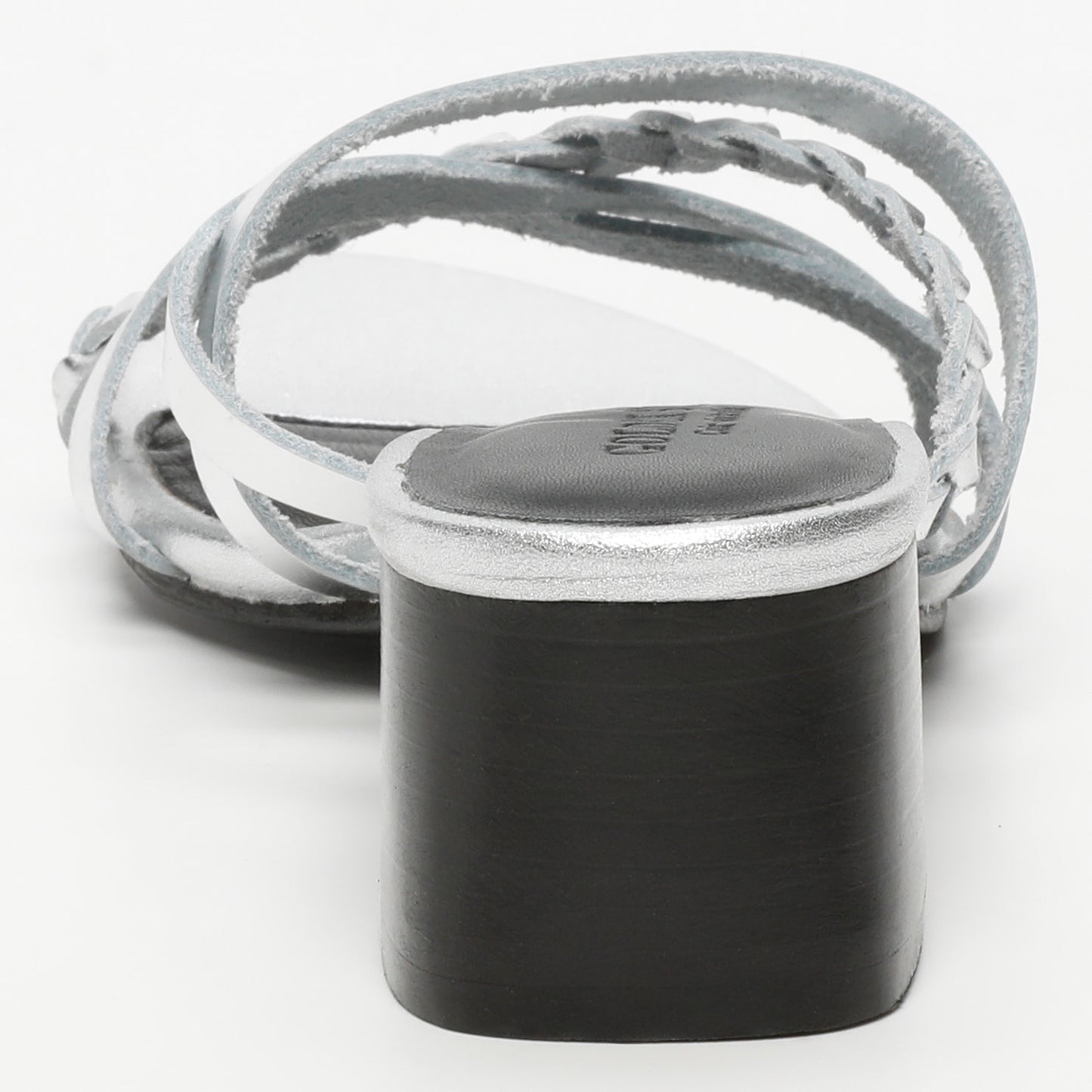BARRANI sandales en cuir silver