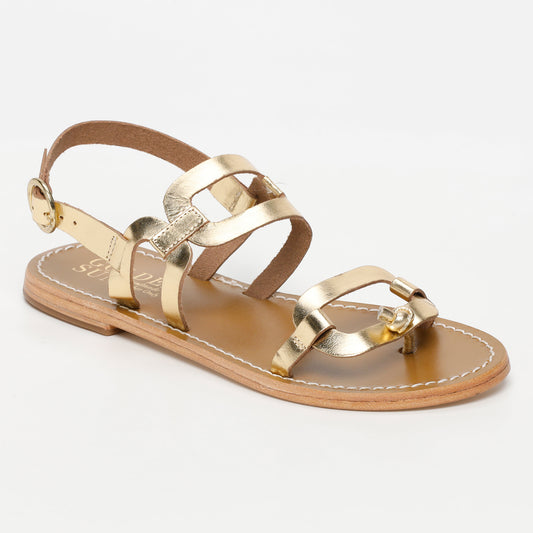 SOLENN sandales en cuir dark gold
