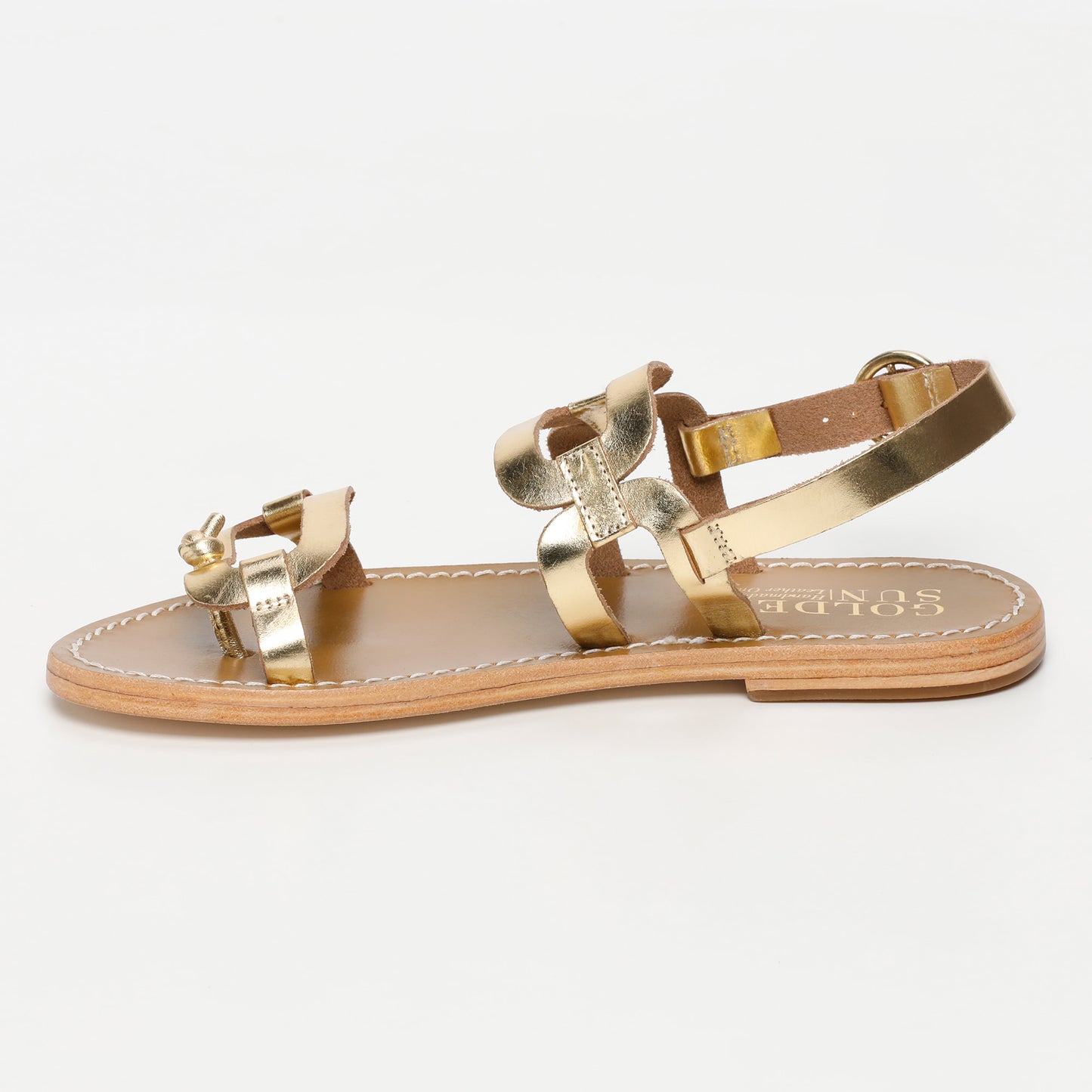 SOLENN sandales en cuir dark gold