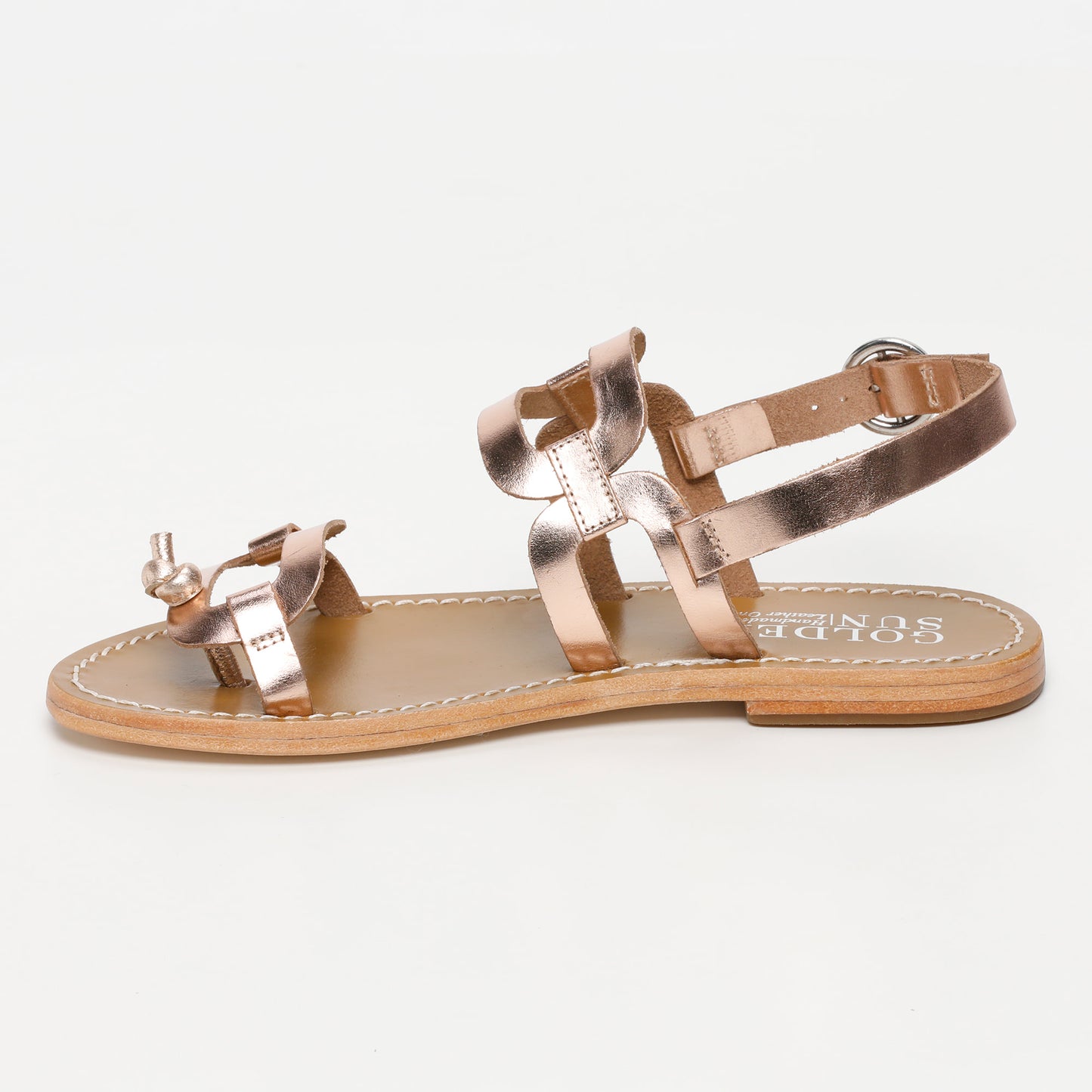 SOLENN sandales en cuir rosegold