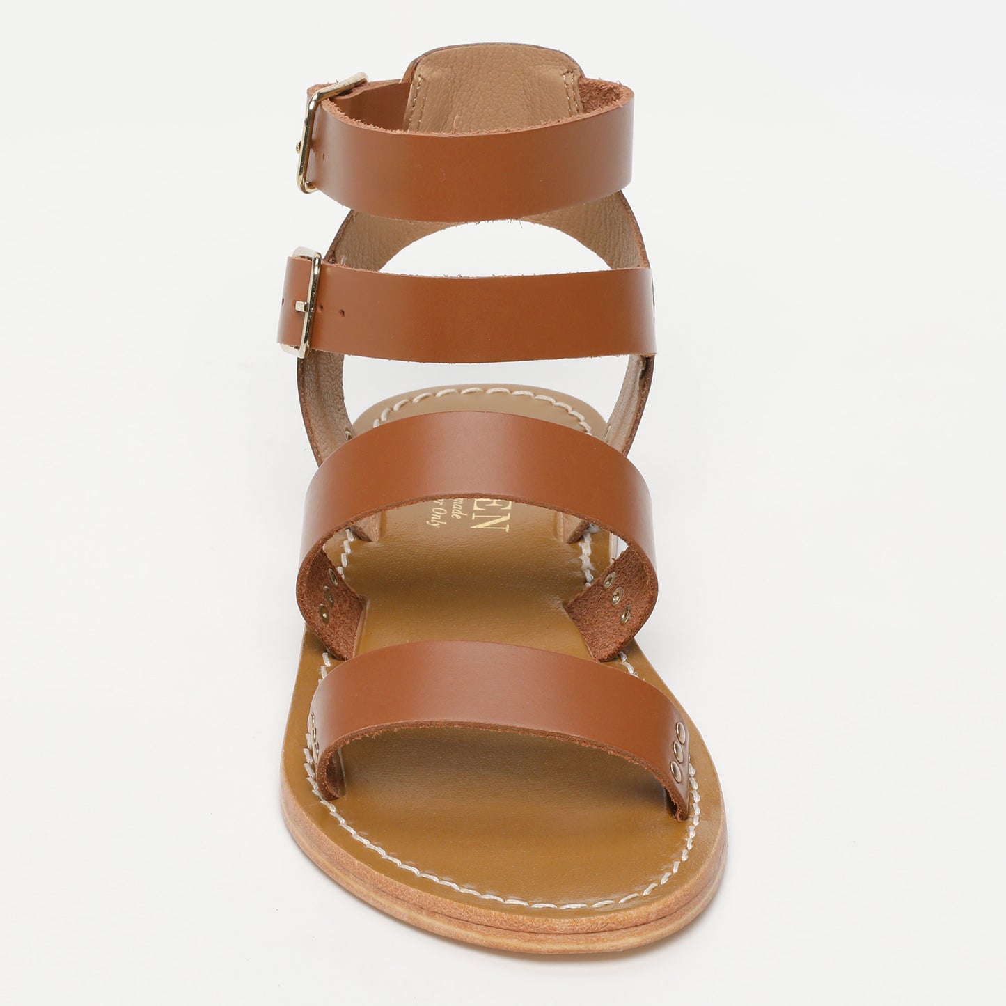 NIOLON sandales en cuir camel