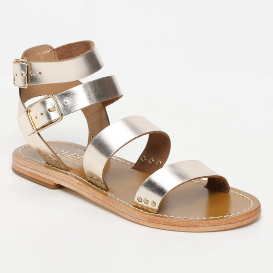 NIOLON sandales en cuir gold