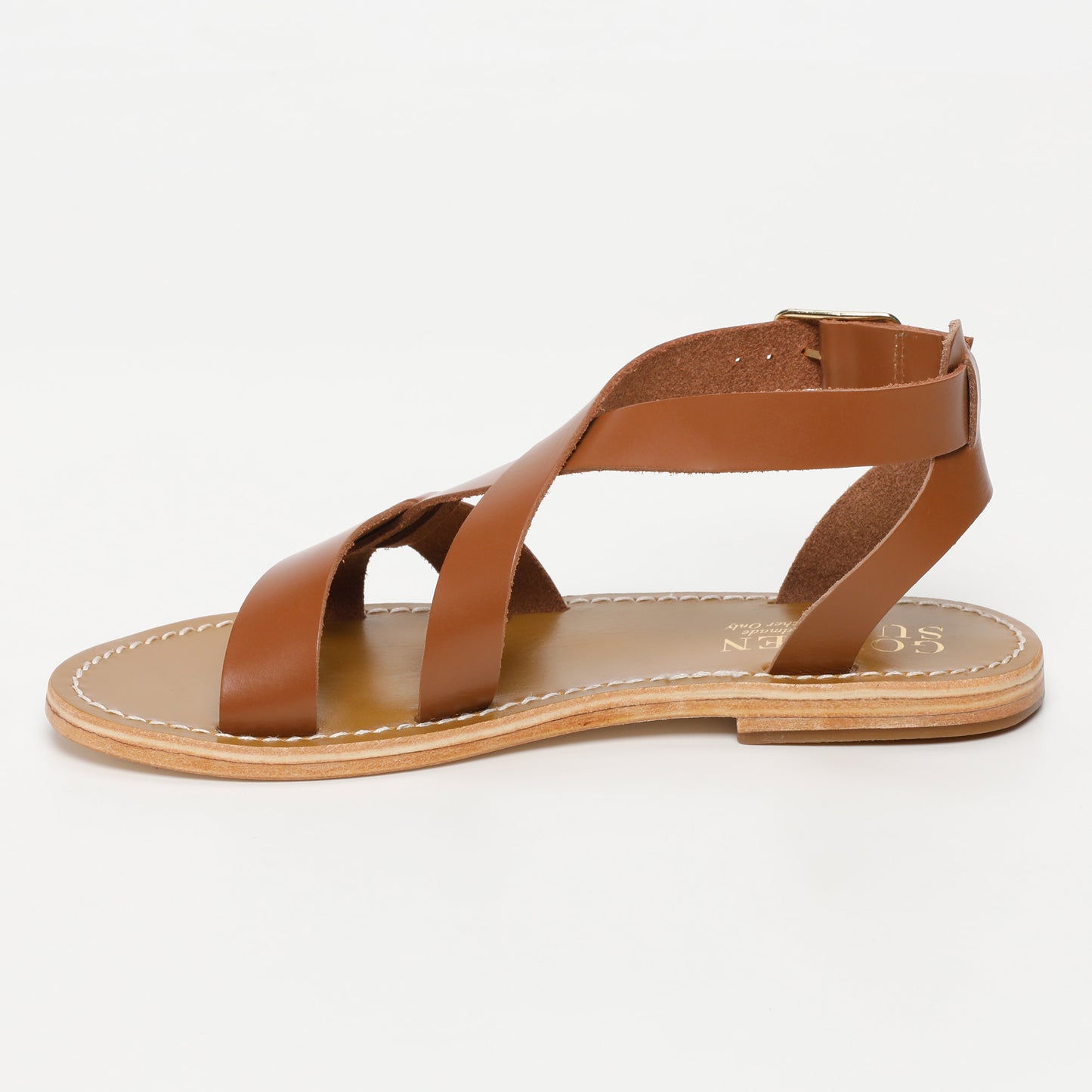 SLATINA sandales en cuir camel
