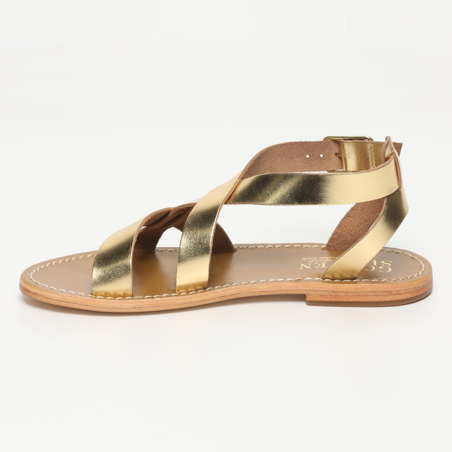 SLATINA sandales en cuir dark gold