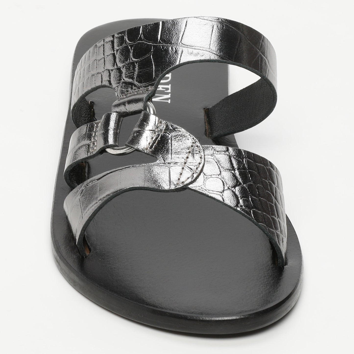 IRPIN sandales en cuir pewter croco